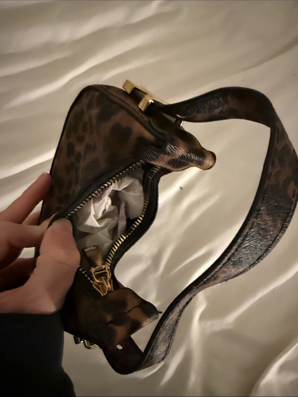 Source Unknown Leopard Print Crescent Shoulder Bag - Brown - Picture 3 of 3